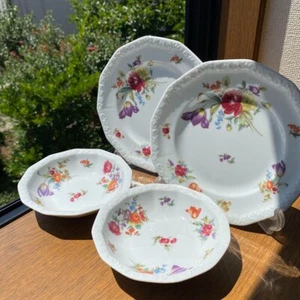 Rosenthal Maria Summer Bouquet Plate 19,5 cm / Bowl 15 cm Juego de 4 - Imagen 1 de 11