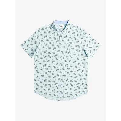 Camisa Quiksilver From Ocean To Paradise SS Azul Cielo 2023 Nueva 100% Algodón Foto 1 de 4