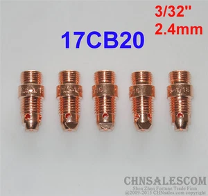5 pcs 17CB20 Short Collet Body Tig Welding Torch WP-17 WP-18 WP-26 2.4mm 3/32" - Picture 1 of 3