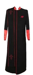 Vestido de iglesia/pastor negro y rojo diamante real para hombre/mujer - Imagen 1 de 8