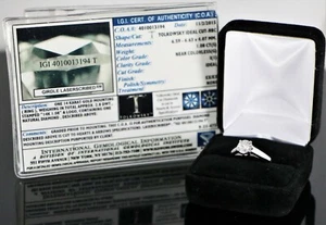 $9,200 Tolkowsky 14K White Gold 1.08ct Round Diamond Solitaire Engagement Ring - Picture 1 of 10