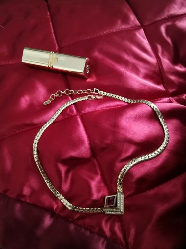 Collana Christian Dior Vintage Cristallo Granato