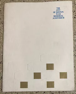 BOSTON CITY WAR MEMORIAL AUDITORIUM BROCHURE PAMPHLET VTG - Picture 1 of 4