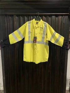 New Ariat Men's Fire Resistant Hi-Vis Reflective Long Sleeve Work Shirt Size L - Picture 1 of 12