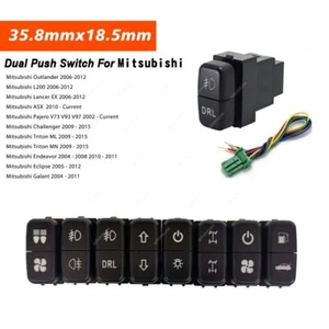 Dual Push Switch Button Fog Lights For Mitsubishi w/ Wire(Fog light&DRL) - Picture 1 of 11