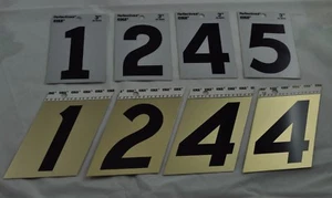 Set of 8 Adhesive 3" Numbers 4 x Metal/Copper & 4 x Reflective Vinyl Address NEW - Picture 1 of 2