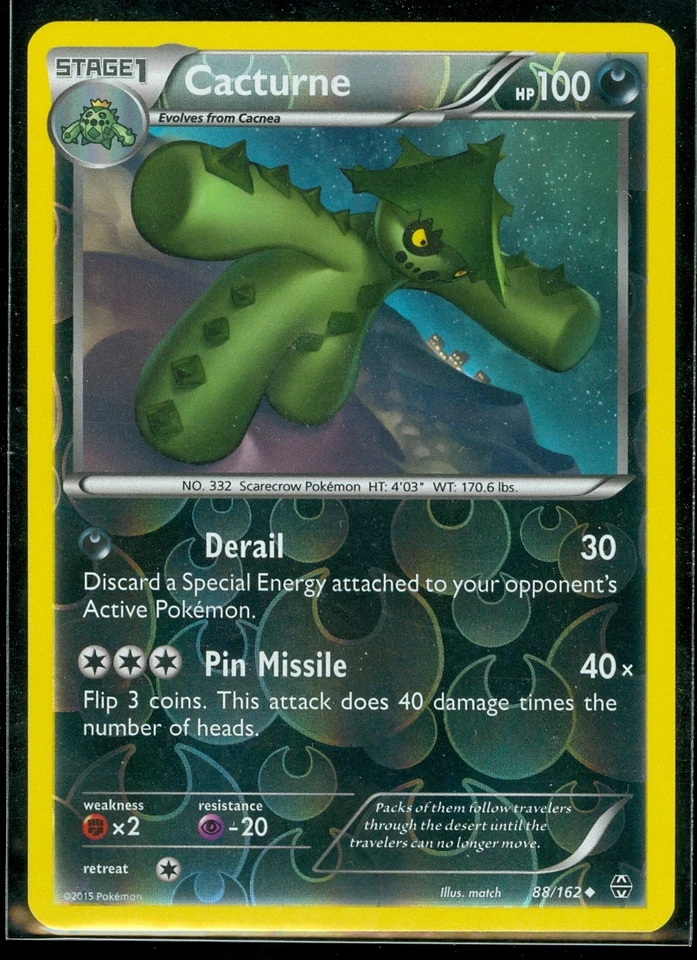 Pokemon CACTURNE 88/162 - XY BREAKthrough - Rev Holo - MINT - Image 1 of 1