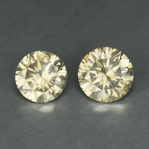0.28 Cts 2 Pcs Untreated Yellow Grey Diamond Sparkling Natural Loose Diamond - Picture 1 of 3
