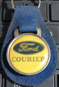 Ford Courier Suede Keychain _ Vintage Blue Key Fob (please read condition) - Picture 1 of 3