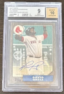 David ORTIZ🔥2017 Topps 30th Anniversary '87 Topps Ash Wood AUTO 1/5 BGS 9💥 - Foto 1 di 3