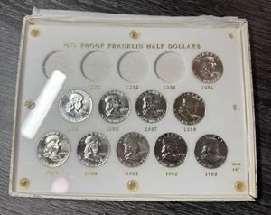 1954-1963 Benjamin Franklin Superb Gem Proof Set in Capital holder 10 Coins - Picture 1 of 9
