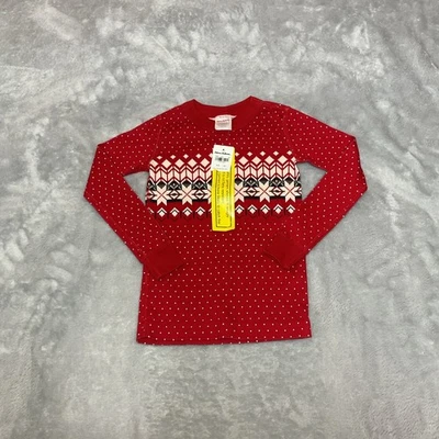 Pijama de Navidad Hanna Andersson Niño Niña 100 EE. UU. 4 Top Solo Rojo Nórdico Nieve Foto 1 de 3