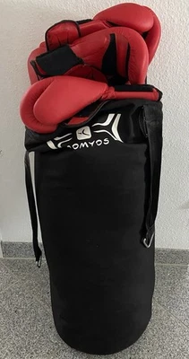 Boxsack (20kg) Unbefüllt mit Boxhandschuhen (Zwei Mit 6 OZ und Zwei Mit 14 OZ) - Bild 1 von 4
