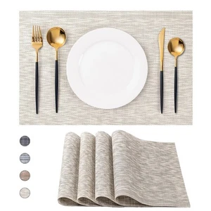Placemats Set of 4 Washable Indoor/Outdoor Vinyl Place Mats for Dining Table ... - Picture 1 of 6