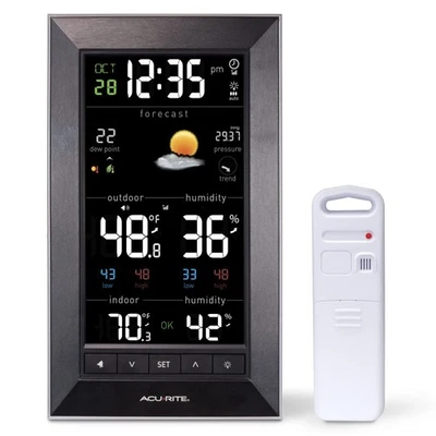 Digital Vertical Weather Forecaster with Indoor/Outdoor Temperature, Humidity... - Image 1 of 4