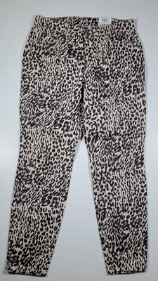Pantalones de mezclilla ajustados Style & Co para mujer talla 8 elegantes Puma tiro medio con curvas estampado animal   Foto 1 de 4