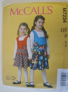 McCalls 7234 Girls Jumper Sewing Pattern Sizes 6-8 - Picture 1 of 2