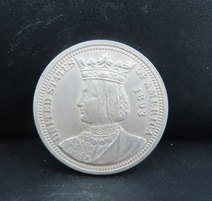 1893 Columbian Exposition Queen Isabella Silver Commemorative Quarter - Picture 1 of 2