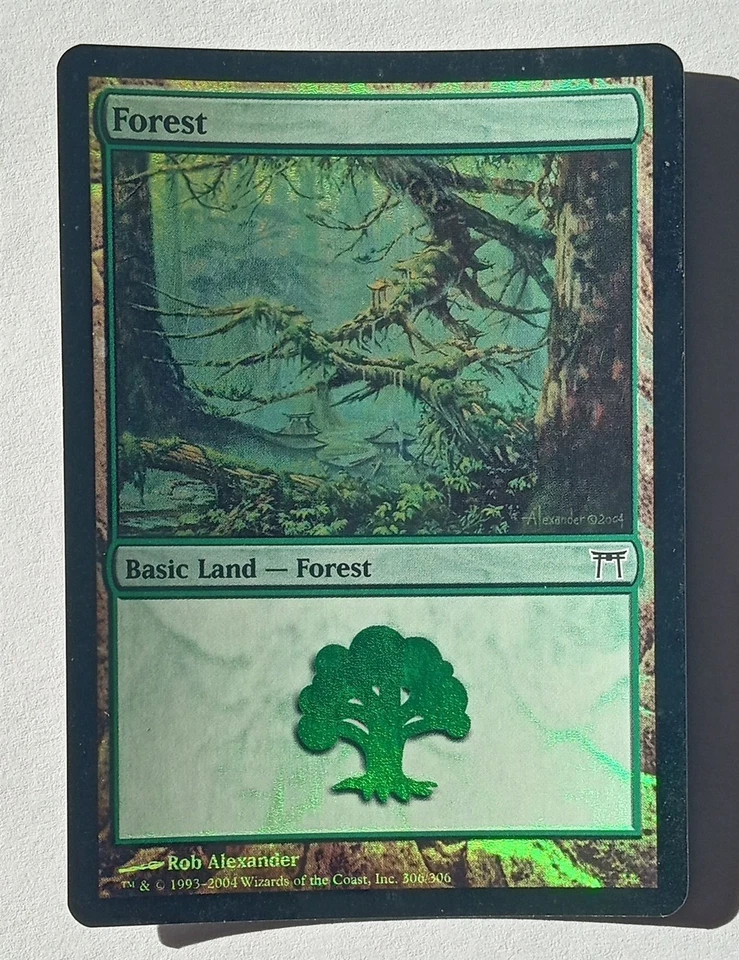 Magic MTG - Forest #306 (Foil) - Champions of Kamigawa Basic Land - LP - Image 1 of 1