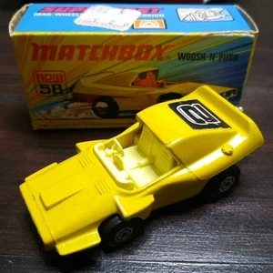 MATCHBOX S/F NO. 58-B WOOSH-N-PUSH YELLOW, HTF YELLOW INT. '2' LABEL MIB - Picture 1 of 17