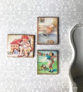 Dollhouse Miniature SET 3 discounted Nursery Sign Rocking BABY Sewing doll SWEET - Picture 1 of 4