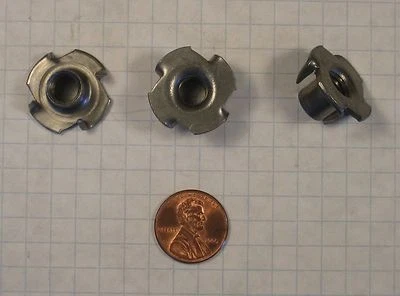 HETTICH #1019972 TEE NUT, STEEL, M8 THREAD, 4-PRONGED, 10mm BARREL, UNPLATED