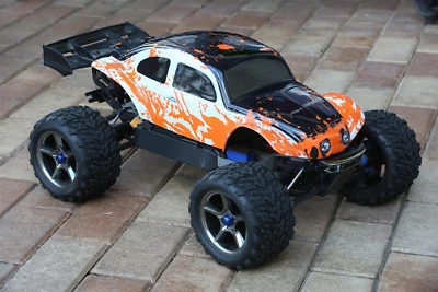 Custom Bug Body Muddy Orange/WB Shell for Traxxas E-Revo 1/10 VW Beetle - Image 1 of 4