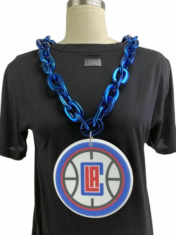 New NBA Los Angeles Clippers BLUE Fan Chain Big Necklace Foam Cover