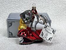 Kurt Adler Cat in Boot w/Mouse Christmas Ornament Polonaise Collection