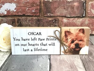 Bloque de fotos conmemorativo de mascotas, recuerdo de mascotas personalizado placa de madera para mascotas regalo - Imagen 1 de 7