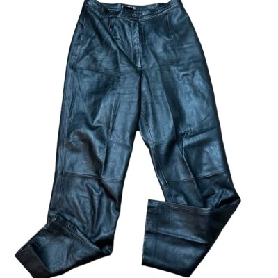 Mixit 100% Genuine Leather Pants Straight Leg High Waist Lined Women's 10 - Image 1 of 4