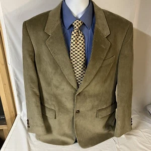 Monsieur Adolfo Mens Two Button Blazer Jacket 42R 42 R Corduroy Brown Free Ship! - Picture 1 of 9