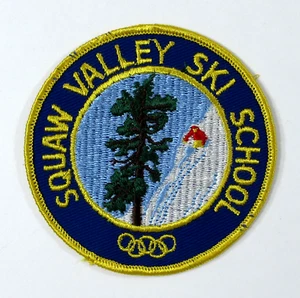 Vintage Squaw Valley Ski School Patch Winter Olympics Cheesecloth Back 1960s - Picture 1 of 5