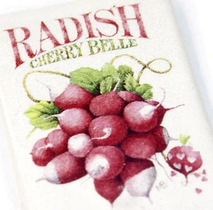 Marjolein Bastin Magnet Red Radish Ceramic Refrigerator Magnet VTG 3" x 2.25" - Picture 1 of 5
