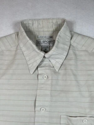 ME Sport Collezione Mens Shirt M Luxury Microfiber Ivory Short Sleeve Pocket  - Image 1 of 4