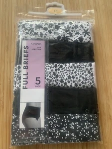 5 Pack Full Briefs Knickers Size 10 Cotton Lycra Stretchy Assorted - Picture 1 of 5