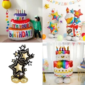 Giant Happy Birthday Cake Balloon Party Giant Foil Balloon Air Birthday Gift UK - Picture 1 of 29