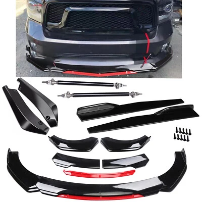 For Dodge Ram 1500 Front Rear Bumper Lip Spoiler Splitter Body Kit Side+Skirt - Image 1 of 4