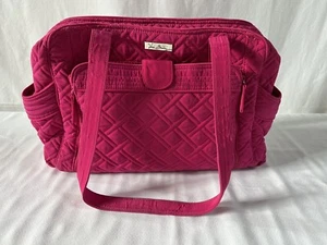 Vera Bradley “Make A Change” Large Quilted Fuchsia Diaper Bag With Changing Pad - Picture 1 of 16