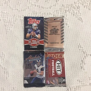 NFL Packs Topps, Leaf, Panini, Sage Football Trading Card Packs Lot of 4 Sealed - Picture 1 of 10