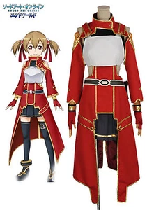 Sword Art Online Silica/ Keiko Ayano Cosplay Costume Red Dress Outfit Set - Picture 1 of 3