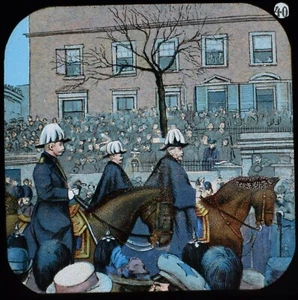 ANTIQUE Magic Lantern Slide THE LIFE OF QUEEN VICTORIA NO40 C1901 DRAWING  - Picture 1 of 2