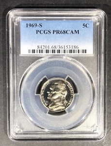 1969-S Proof Jefferson Nickel PCGS PR-68 CAM, Buy 3 Items, Get $5 Off!! - Picture 1 of 2