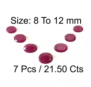 Natural Ruby Oval Size 8-12 mm Long Whole 7 Pc Lot Stone For Making Jewelry5280 - Picture 1 of 6