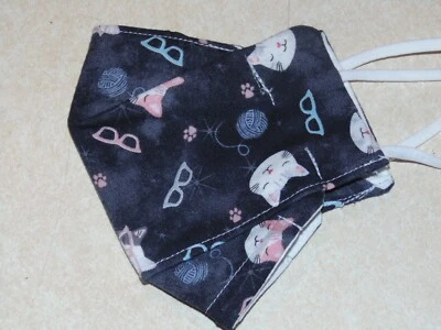 Childs Small Origami Style Mask Cats Sunglasses Nose Wire Filter Pocket Handmade - Image 1 of 4