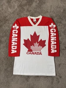 Vintage Mens Jersey Long Sleeve 80s Athletic Knit Canada, Made In Canada, Size M - Picture 1 of 10