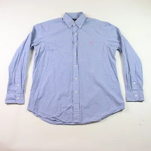 Polo Ralph Lauren Classic Fit Button Down 100% Cotton Gingham Shirt Size L Blue - Picture 1 of 11