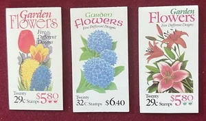 US Scott BK208,BK215,BK231 FLOWER Booklets FRESH Unexploaded - Picture 1 of 1