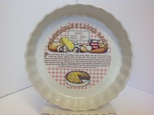 VINTAGE-un vegetale 6 strati Bake TORTA FLAN Stampato Ricetta piatto LATI SCANALATI GRATIS P&P