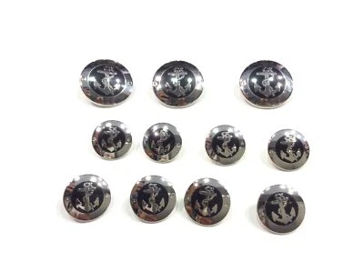 BOTTONI BLAZER MARINARI ANCORA ARGENTO E BLU CM 1,8 - Immagine 1 di 2